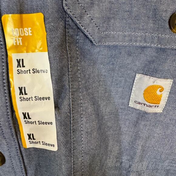 Carhartt Button Down Shirt Mens XL Loose Fit Workwear Chambray Midweight NWT - Picture 6 of 12